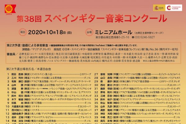 第38回スペインギター音楽コンクール